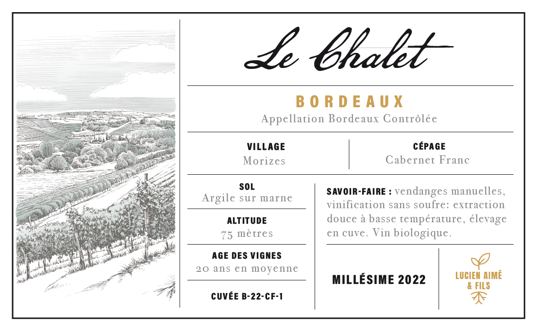 Parcelle Le Chalet  Cabernet Franc Without sulfites